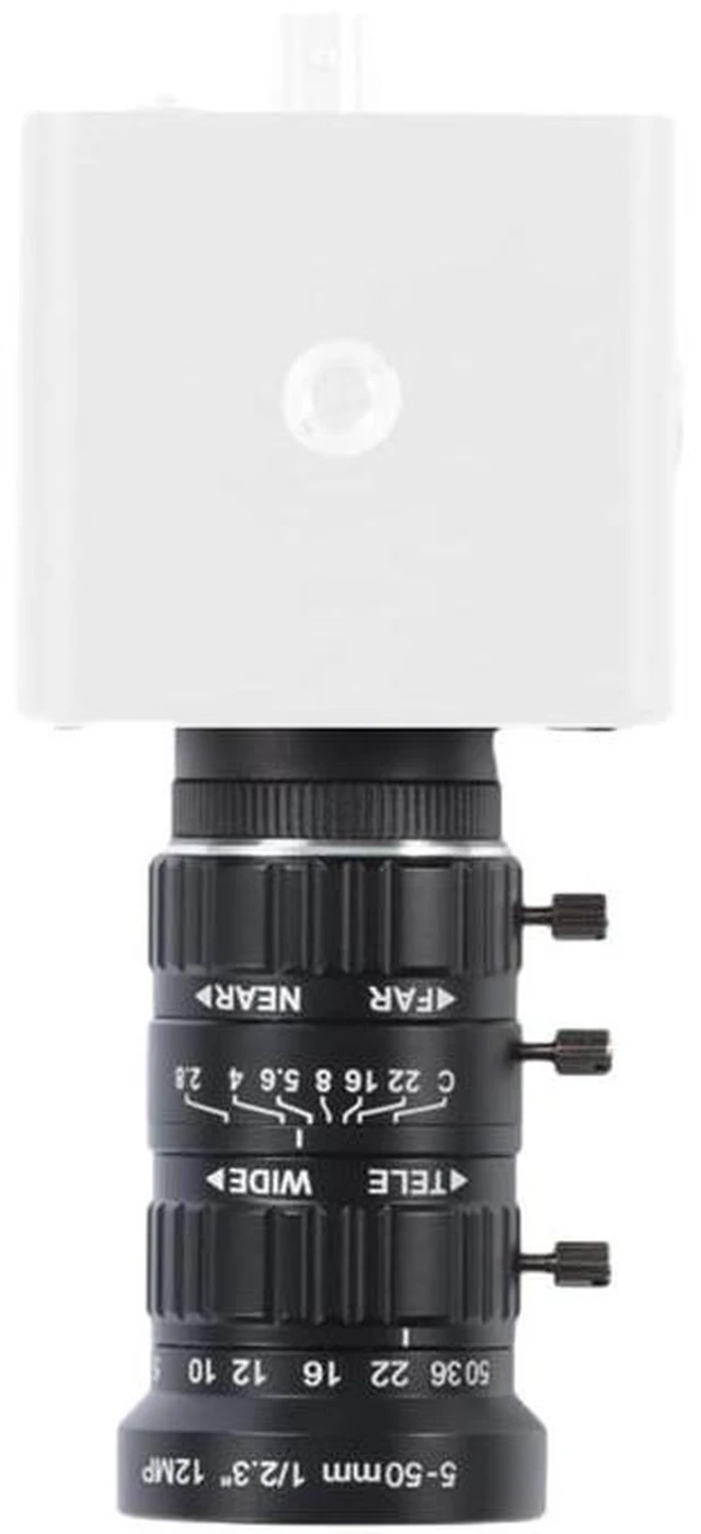 Alt view image 2 of 7 - 5-50mm FA Manual Zoom Lens 12MP C-Mount, Low Distortion, for Industrial Vision / Machine Vision Cameras