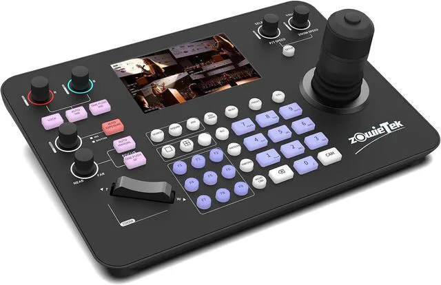 Main image of PTZ Controller 7D Joystick, 5" LCD Quad-View, NDI Activation, 4K HDMI Output, Auto Camera Discovery, 255 Presets, for Broadcast/Studio