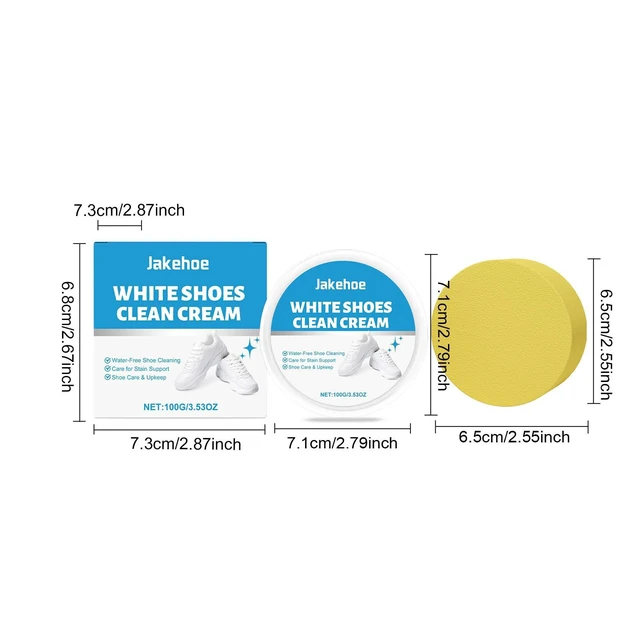 Alt view image 7 of 7 - Shoe Cleaning Cream 100g for White Shoes Gentle No-Rinse Formula, Removes Dirt & Yellowing, Restores Brightness, with Sponge