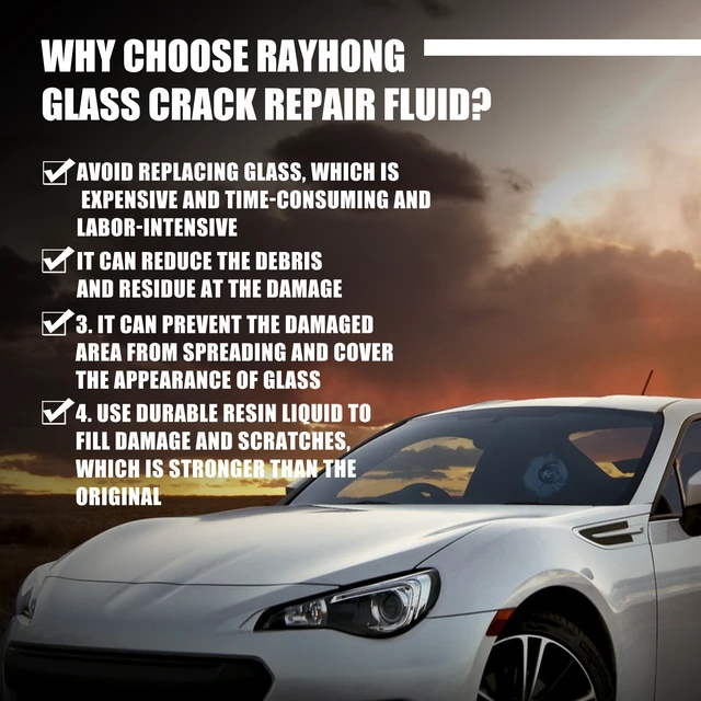 Alt view image 5 of 7 - Windshield Crack Repair Kit 20ml Glass Repair Liquid, Curing Film & Blade Windshield Crack Repair Adhesive Car Glass Repair Liquid, Fills & Seals Cracks for Safe Driving