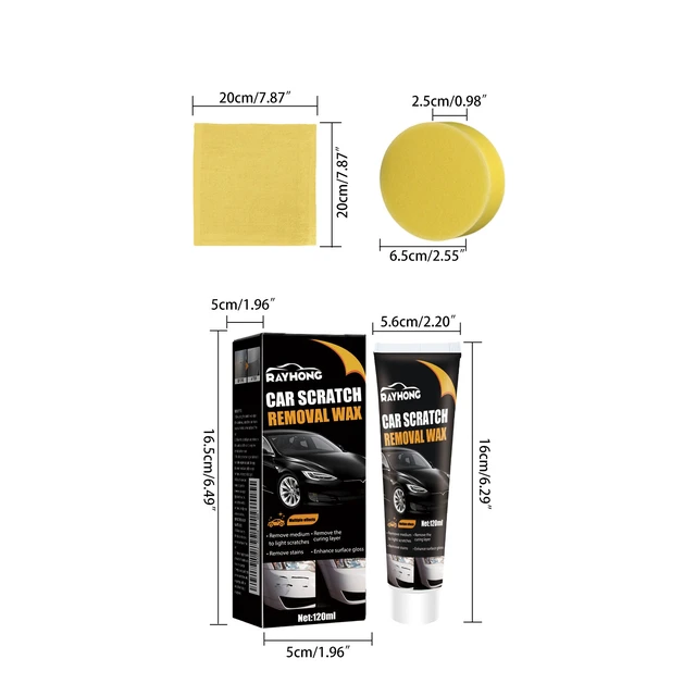 Alt view image 7 of 7 - Car Scratch Repair Polish 120ml Compound + Cloth + Sponge, Removes Scratches & Swirl Marks, Restores Car Paint Shine