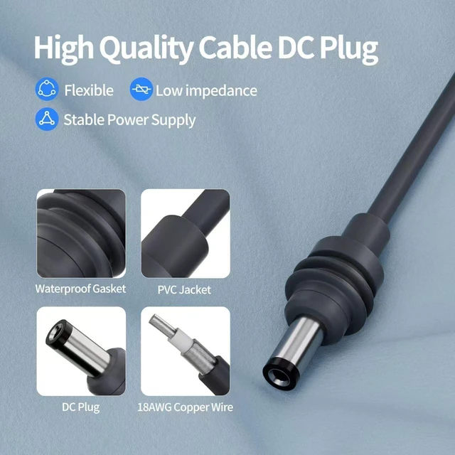 Alt view image 6 of 7 - 2M/6.6Ft - GEN Mini DC to DC Power Cable High-Efficiency Power Transfer, Plug-and-Play, Waterproof & Durable
