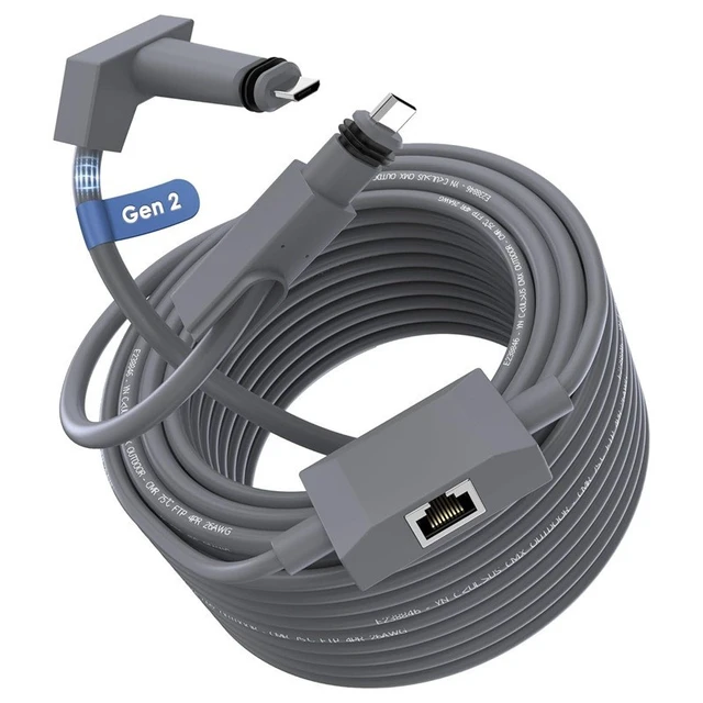 Alt view image 3 of 5 - Starlink Gen 2 Cable with Ethernet Adapter 2-in-1 Power + Gigabit Ethernet Extension Cord, 26AWG Pure Copper, Waterproof, Plug-and-Play - 1m