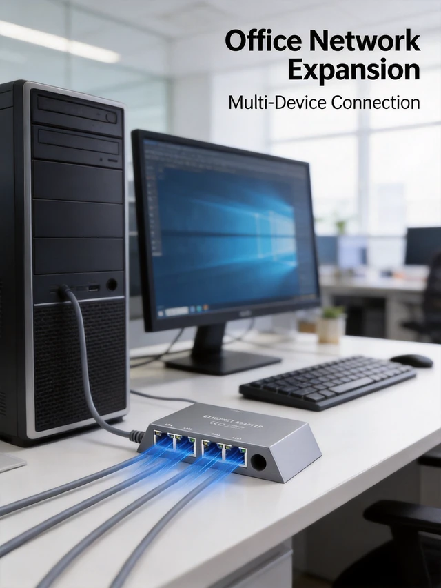 Alt view image 6 of 7 - 4-in-1 Gen3 Ethernet Adapter for Starlink Gen3/Mini, 1-to-4 Gigabit RJ45 Ports, Plug-and-Play, Connect 4 Devices Simultaneously
