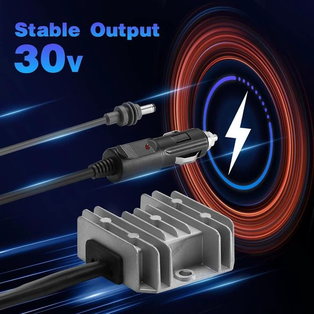 Alt view image 5 of 7 - 12V Input Step-Up to 30V 2A 60W DC Charger 3.5M 18AWG Cable, High-Efficiency Boost Converter, Stable Power Supply Adapter
