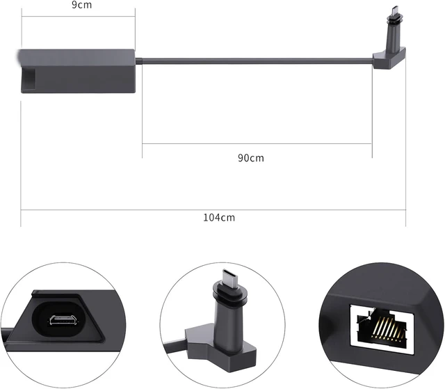 Alt view image 2 of 7 - Ethernet Adapter V2 RJ45 Network Converter, Gigabit Ethernet Adapter, Grey, for Starlink Gen 2 Rectangular Dish