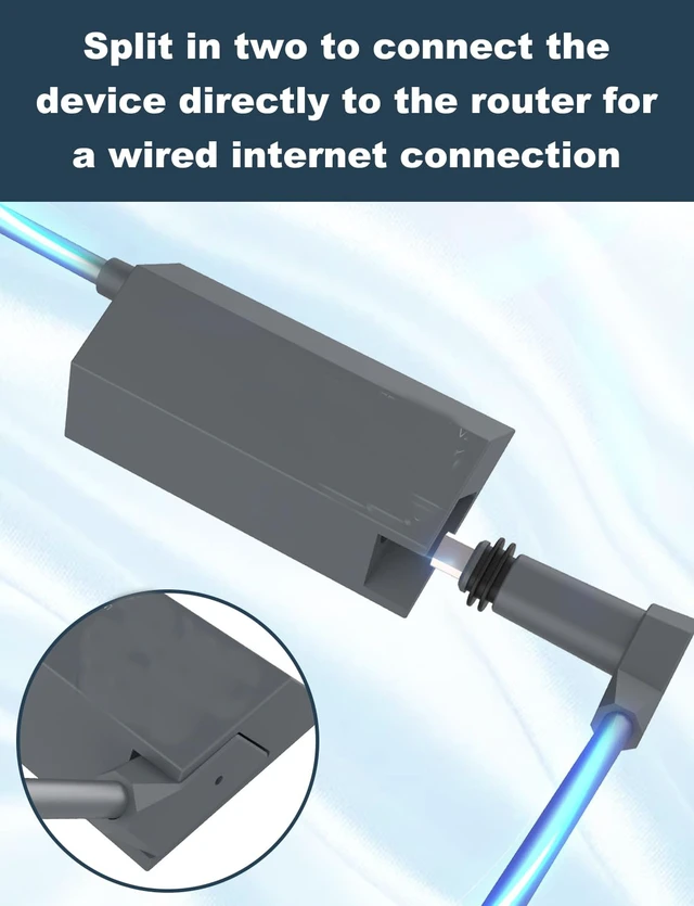 Alt view image 3 of 7 - Ethernet Adapter V2 RJ45 Network Converter, Gigabit Ethernet Adapter, Grey, for Starlink Gen 2 Rectangular Dish