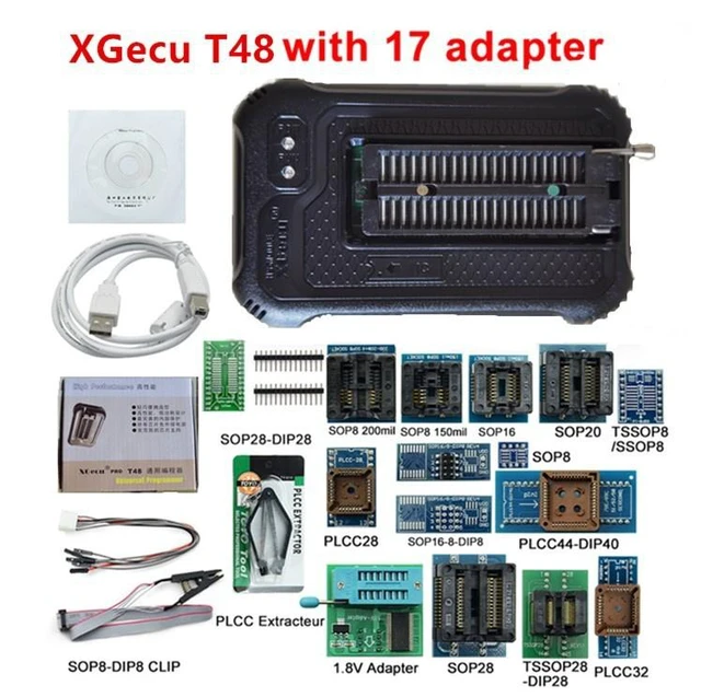 Main image of T48 TL866 Universal Programmer for Laptop, Automotive & Motherboard FLASH/BIOS Programming, 17-Piece Kit