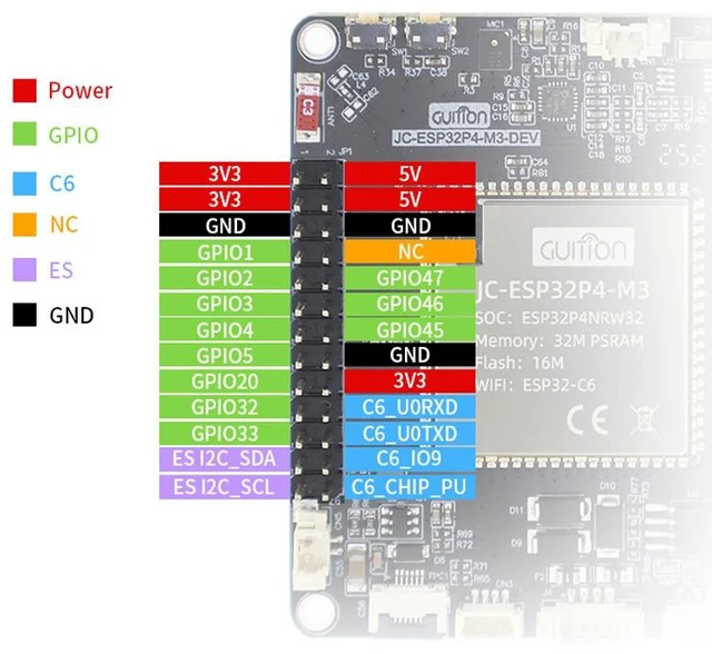Alt view image 6 of 6 - ESP32-P4 Development Board Dual-Core RISC-V + ESP32-C6 Co-Processor, Camera/Ethernet/DSI Display Support