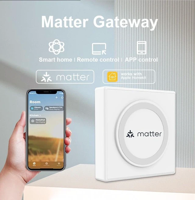 Main image of Matter Gateway Smart Home Network Hub Combo Matter Protocol Multi-Mode Wired Gateway, Supports Zigbee + Thread + Ethernet, Whole-Home Smart Control Hub
