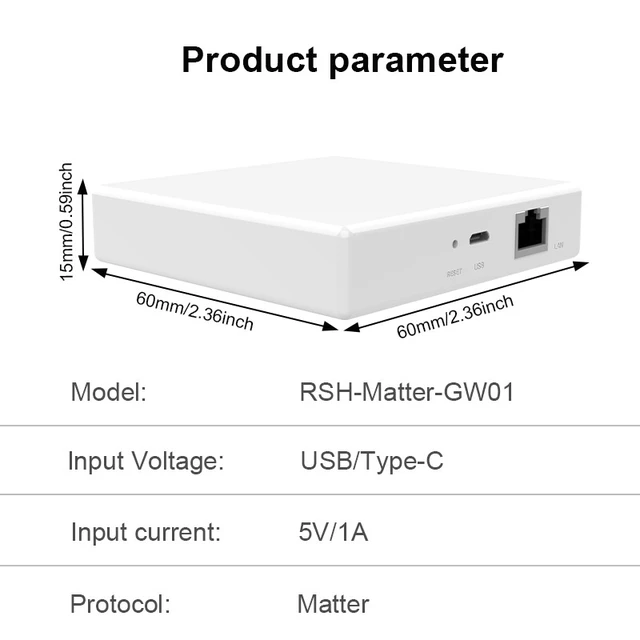 Alt view image 7 of 7 - Matter Gateway Smart Home Network Hub Combo Matter Protocol Multi-Mode Wired Gateway, Supports Zigbee + Thread + Ethernet, Whole-Home Smart Control Hub