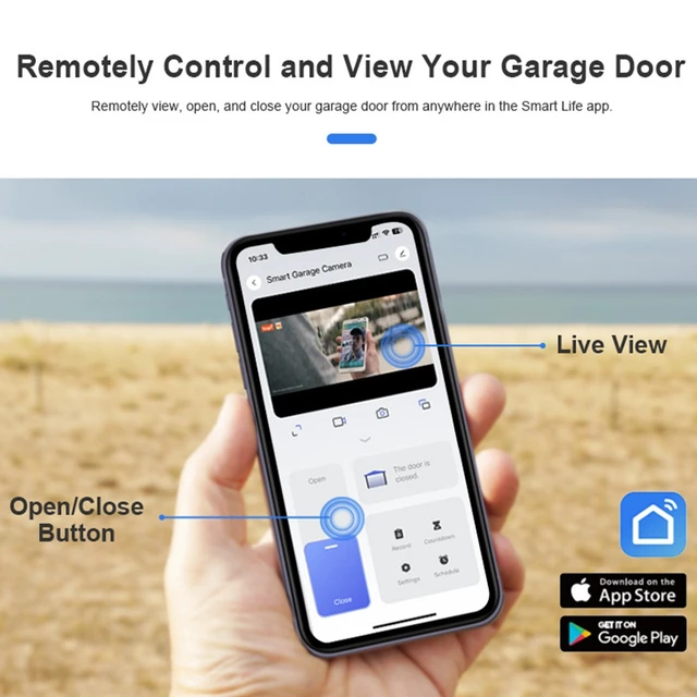 Alt view image 5 of 6 - WiFi Garage Monitor Night Vision Smart Garage Door Camera, HD Mini Wireless Alarm