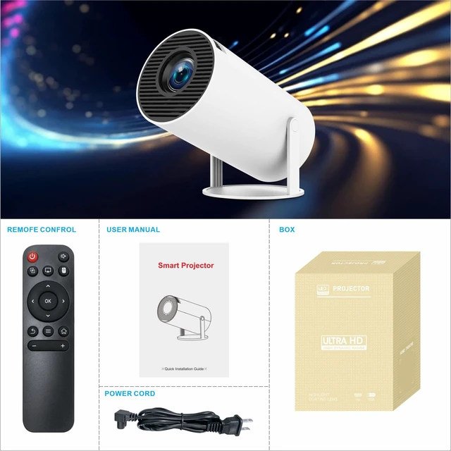 Alt view image 7 of 7 - Portable HY300PRO Mini Projector Android 11, H713 Chip, 4K Support, 1080P HD, Auto Keystone, Home Wall Projection