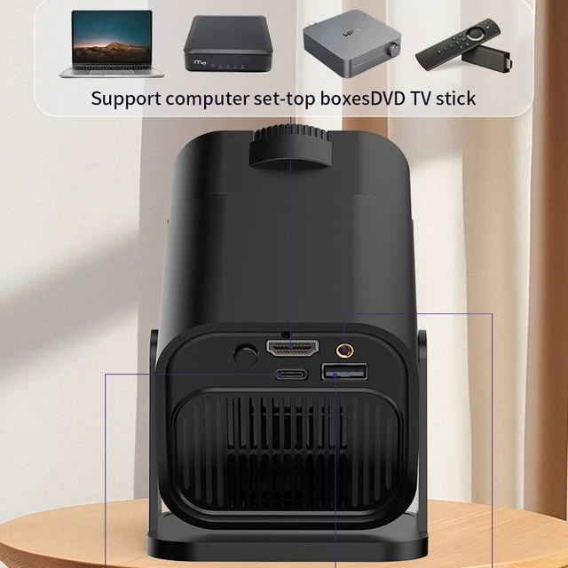Alt view image 7 of 7 - HY320mini Z2 Wired Screen Mirroring Projector Portable Home Projector, HD Phone Projection, Black, Wired Casting Only