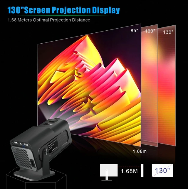 Alt view image 2 of 7 - HY320mini Z2 Wired Screen Mirroring Projector Portable Home Projector, HD Phone Projection, Black, Wired Casting Only