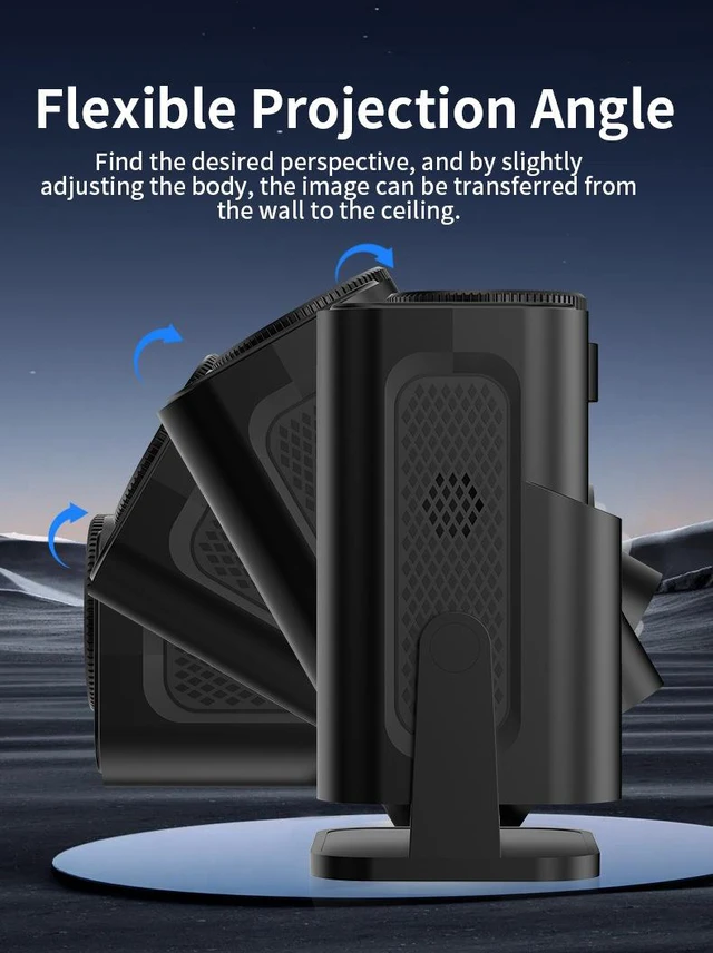 Alt view image 3 of 7 - HY320mini Z2 Wired Screen Mirroring Projector Portable Home Projector, HD Phone Projection, Black, Wired Casting Only