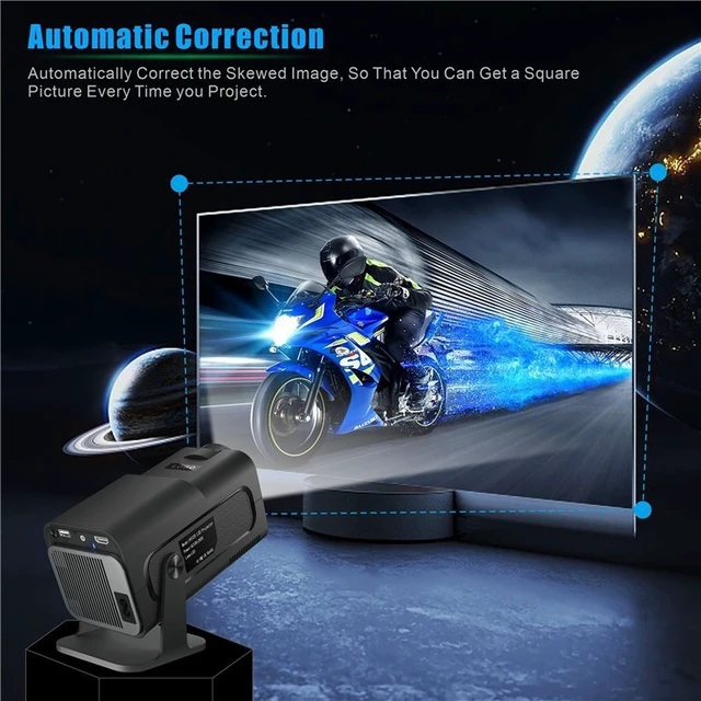 Alt view image 4 of 7 - HY320 MINI 4K HD Android Smart Projector Portable Home Theater Short-Throw Projector, Android Version, Black
