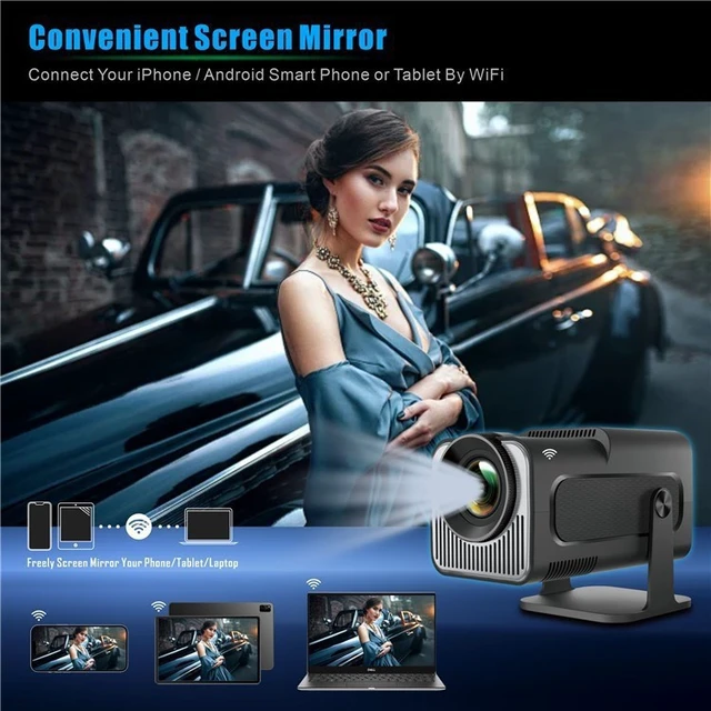 Alt view image 6 of 7 - HY320 MINI 4K HD Android Smart Projector Portable Home Theater Short-Throw Projector, Android Version, Black