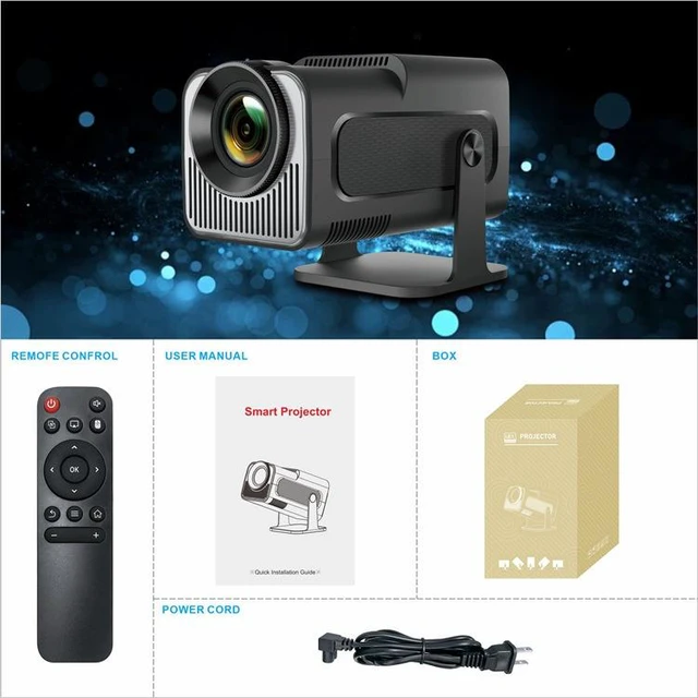 Alt view image 7 of 7 - HY320 MINI 4K HD Android Smart Projector Portable Home Theater Short-Throw Projector, Android Version, Black