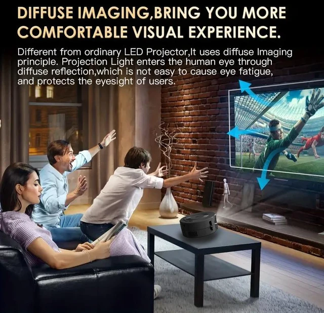 Alt view image 3 of 7 - Mini YT200 Home Projector Micro Portable Mini Small Children's Phone Projector, Compact Home Projector - black