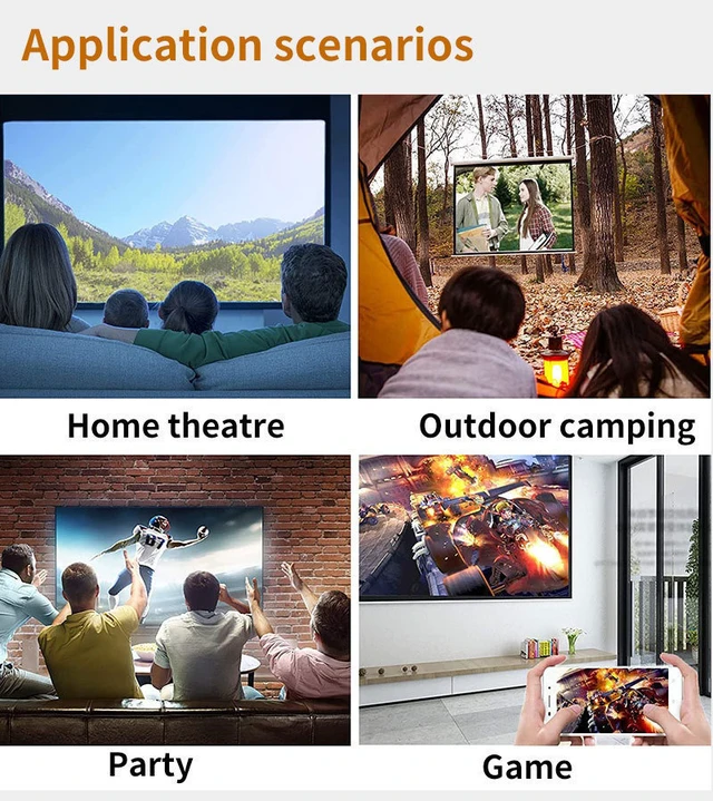 Alt view image 2 of 7 - YG300 Projector Mini Home Projector for Kids, Portable Wall Projection for Living Room, Supports 1080P