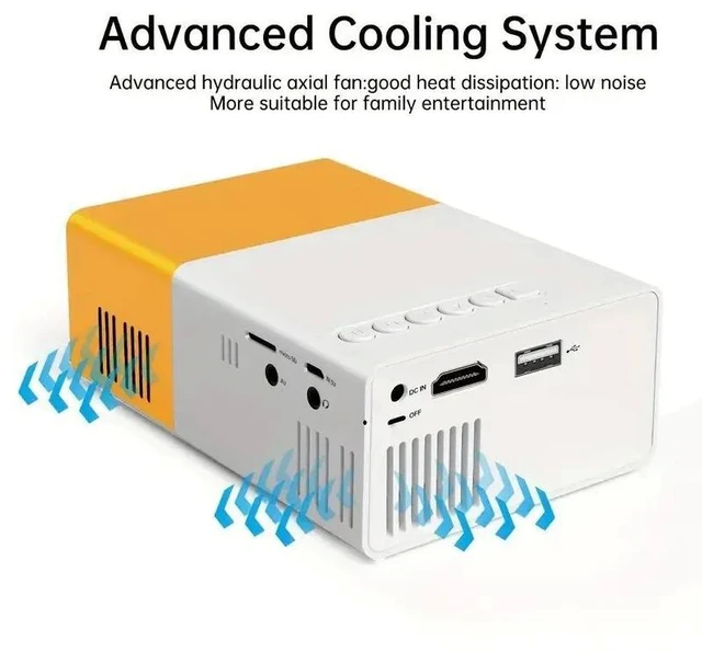 Alt view image 6 of 7 - YG300 Projector Mini Home Projector for Kids, Portable Wall Projection for Living Room, Supports 1080P