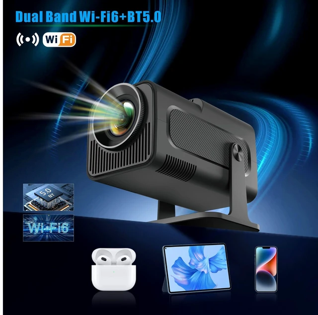 Alt view image 3 of 7 - HY320 Portable 4K Projector Smart Portable HD Home Theater Projector