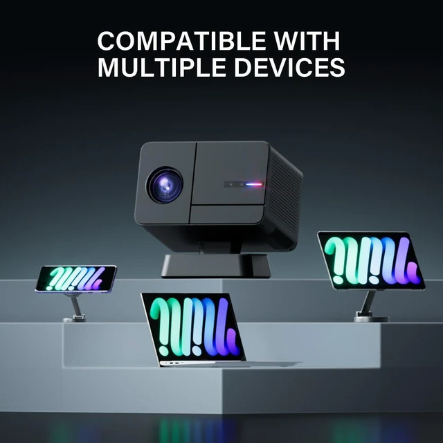 Alt view image 4 of 4 - P50 4K Video Projector Native 1080P Full HD, Auto Focus, Smart Home Projector for Living Room - white