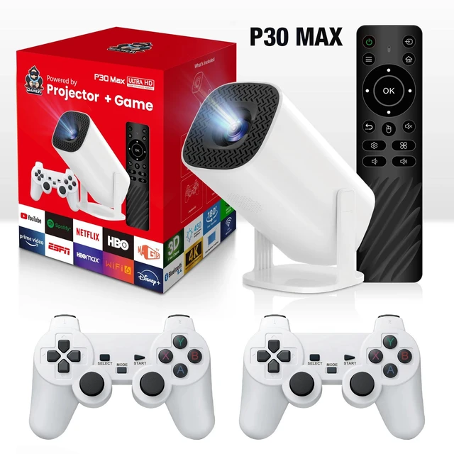 Alt view image 2 of 7 - P30MAX Gaming Projector Android 4K Home WiFi Game Console, 720P HD Projector