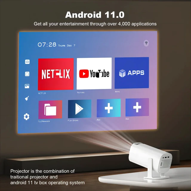Alt view image 7 of 7 - P30MAX Gaming Projector Android 4K Home WiFi Game Console, 720P HD Projector