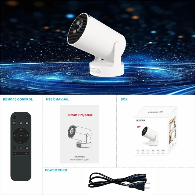 Alt view image 7 of 7 - HY300 Ultra Plus Barrel Projector Android , Bluetooth 5.4, 4K Decoding Support, Portable Mini Home Projector