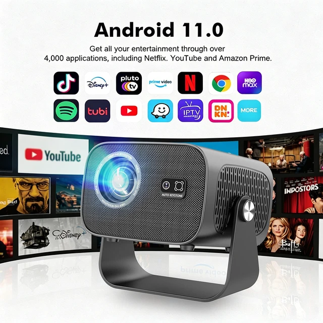 Alt view image 2 of 7 - A10 Mini Projector Smart Home Projector, Portable HD Home Theater Projector - black