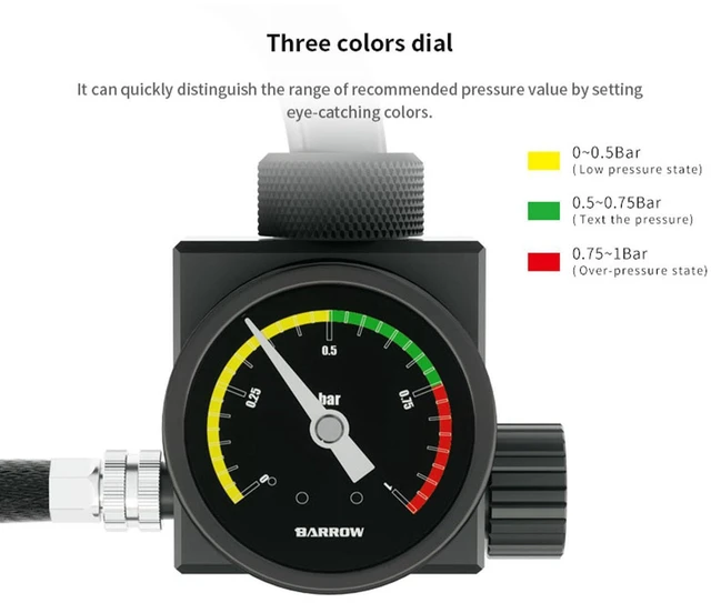 Alt view image 6 of 7 - Barrow Manual Air Pressure Leak Tester for PC Water Cooling System, Portable Loop Seal Tester, Fast Airtightness Detection Tool for Water-Cooled Computers