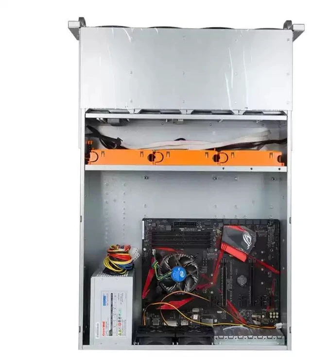 Alt view image 4 of 5 - R4408 4U Server Chassis 8-Bay SATA Hot-Swap Backplane, ATX PSU Mount, Supports EATX Motherboard, for AI Storage/GPU Computing/Rendering