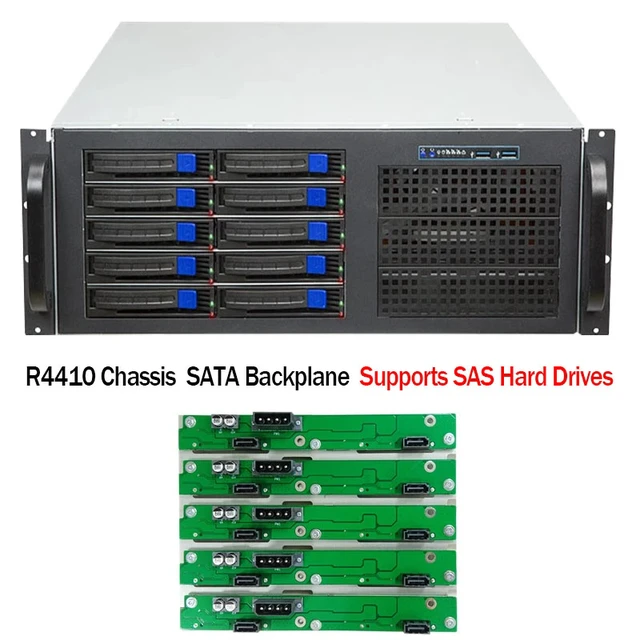 Alt view image 2 of 4 - R4410 4U Server Chassis 10-Bay SATA Hot-Swap Backplane, 7 Slots, Supports EATX, 3x 120mm + 2x 80mm Fans, for NAS/Storage
