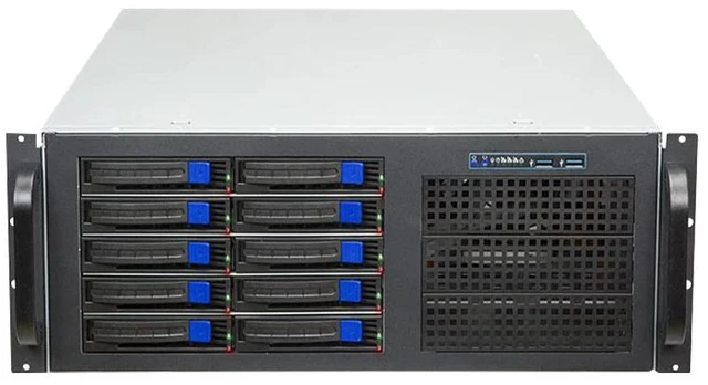 Main image of R4410 4U Server Chassis 10-Bay SATA Hot-Swap Backplane, 7 Slots, Supports EATX, 3x 120mm + 2x 80mm Fans, for NAS/Storage