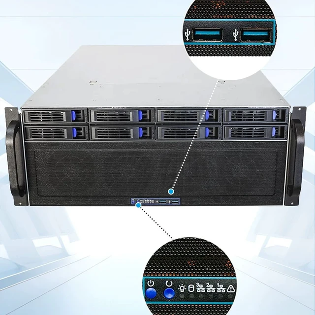Alt view image 4 of 4 - R4420 4U Server Chassis 20-Bay Hot-Swap, SFF-8643 Backplane, 7 Slots, 3x 120mm + 2x 80mm Fans, for NAS/Storage