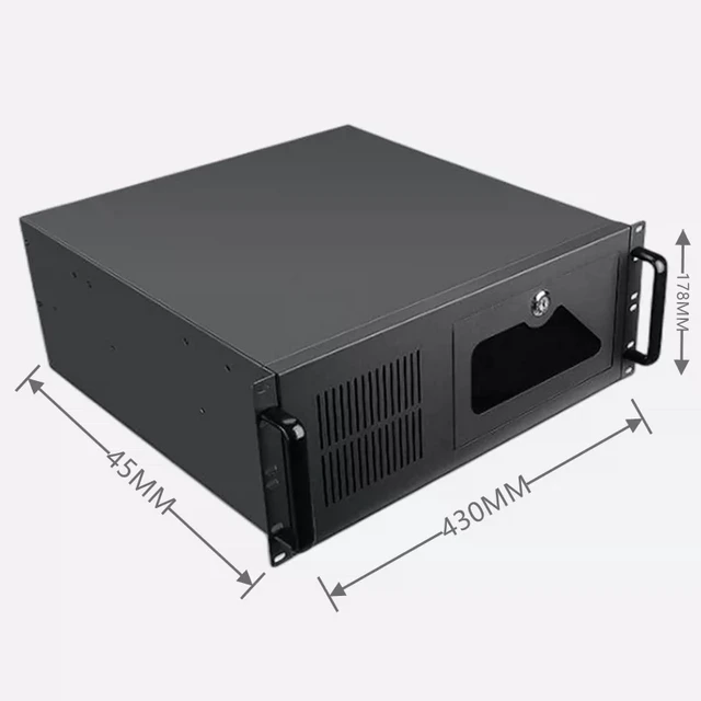 Alt view image 6 of 6 - 4U Industrial Rackmount Chassis 610 19" Rack, ATX PSU, 7 Full-Height Slots, Black, Supports Up to 12×9.6" (305×245mm) Motherboard, for Industrial/Server/Surveillance