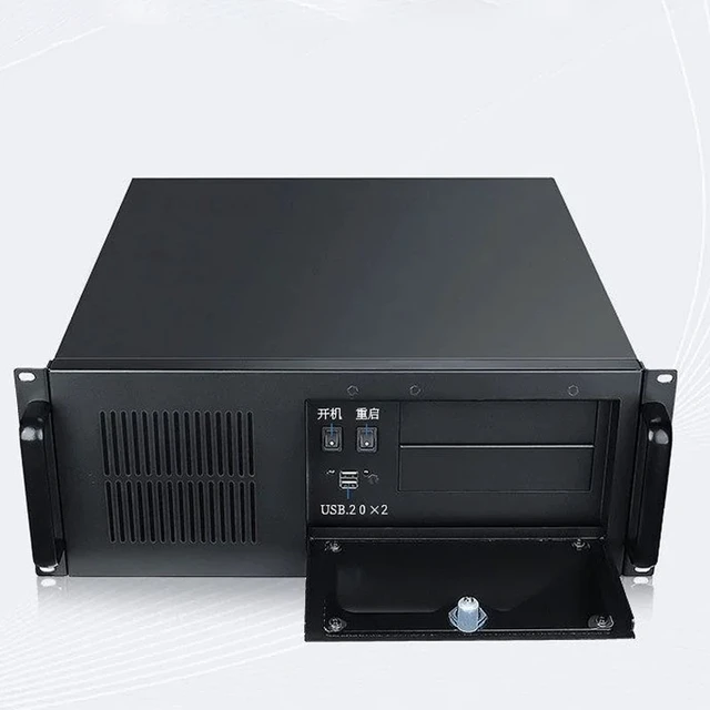 Alt view image 2 of 6 - 4U Industrial Rackmount Chassis 610 19" Rack, ATX PSU, 7 Full-Height Slots, Black, Supports Up to 12×9.6" (305×245mm) Motherboard, for Industrial/Server/Surveillance