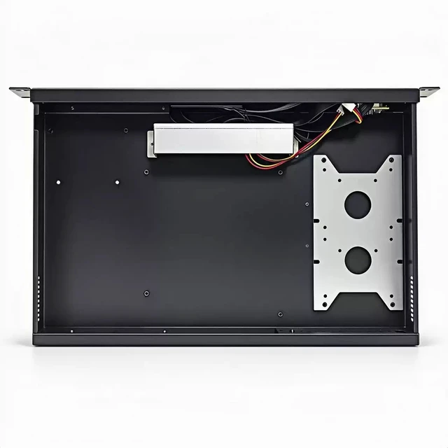 Alt view image 4 of 7 - 1.2U Short 250mm Depth Industrial Chassis (Chassis Only) 19" Rackmount, Supports 17×17cm ITX Motherboard, FLEX PSU, 2 COM Ports, for Gateway/Video Conference/Industrial Control