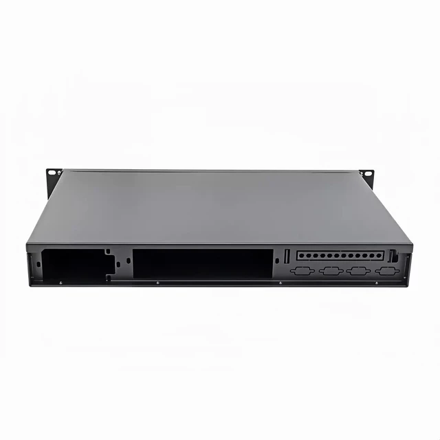 Alt view image 2 of 7 - 1.2U Short 250mm Depth Industrial Chassis (Chassis Only) 19" Rackmount, Supports 17×17cm ITX Motherboard, FLEX PSU, 2 COM Ports, for Gateway/Video Conference/Industrial Control