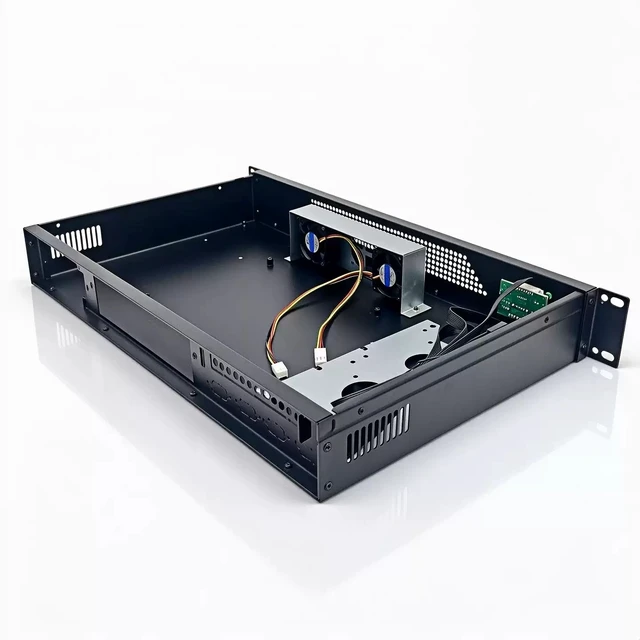 Alt view image 3 of 7 - 1.2U Short 250mm Depth Industrial Chassis (Chassis Only) 19" Rackmount, Supports 17×17cm ITX Motherboard, FLEX PSU, 2 COM Ports, for Gateway/Video Conference/Industrial Control