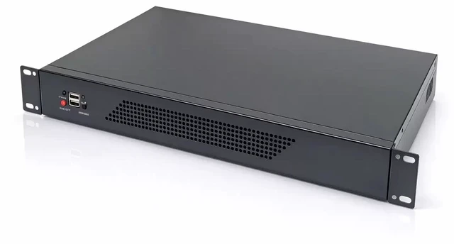 Main image of 1.2U Short 250mm Depth Industrial Chassis (Chassis Only) 19" Rackmount, Supports 17×17cm ITX Motherboard, FLEX PSU, 2 COM Ports, for Gateway/Video Conference/Industrial Control