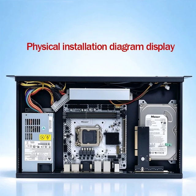 Alt view image 6 of 7 - 1.2U Short 250mm Depth Industrial Chassis (Chassis Only) 19" Rackmount, Supports 17×17cm ITX Motherboard, FLEX PSU, 2 COM Ports, for Gateway/Video Conference/Industrial Control