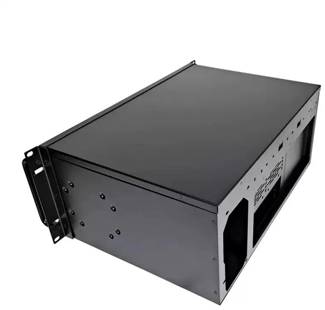 Alt view image 2 of 7 - Laser Marking Dedicated Chassis (Chassis Only) 4U Short 250mm Depth, 19" Rackmount, 7 Slots, ATX PSU, Black