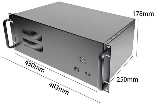 Alt view image 4 of 7 - Laser Marking Dedicated Chassis (Chassis Only) 4U Short 250mm Depth, 19" Rackmount, 7 Slots, ATX PSU, Black