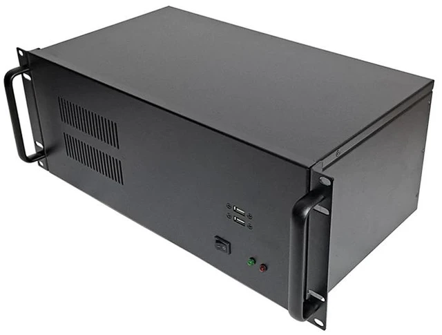 Main image of Laser Marking Dedicated Chassis (Chassis Only) 4U Short 250mm Depth, 19" Rackmount, 7 Slots, ATX PSU, Black