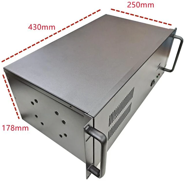 Alt view image 7 of 7 - Laser Marking Dedicated Chassis (Chassis Only) 4U Short 250mm Depth, 19" Rackmount, 7 Slots, ATX PSU, Black