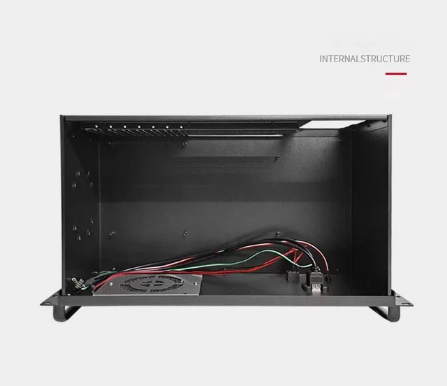 Alt view image 3 of 7 - Laser Marking Dedicated Chassis (Chassis Only) 4U Short 250mm Depth, 19" Rackmount, 7 Slots, ATX PSU, Black
