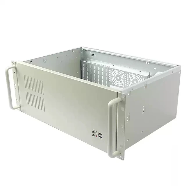 Alt view image 2 of 7 - Short 4U Industrial Chassis (Chassis Only) 300mm Depth, Supports ATX Motherboard, ATX PSU, 7 Full-Height Slots, Black, for Laser Marking/Industrial PC/Server